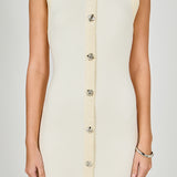 Jewel Button Knit Mini Dress