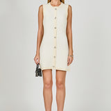 Jewel Button Knit Mini Dress