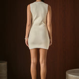 Jewel Button Knit Mini Dress