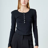 Shoulder Pad Knit Top