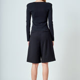 Shoulder Pad Knit Top