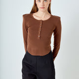 Shoulder Pad Knit Top