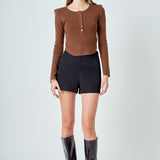 Shoulder Pad Knit Top