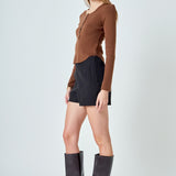 Shoulder Pad Knit Top