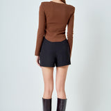Shoulder Pad Knit Top
