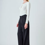 Shoulder Pad Knit Top