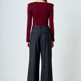 Shoulder Pad Knit Top