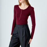Shoulder Pad Knit Top