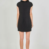 Tweed Shift Dress with Floral Trim