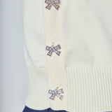 Side Bow Buttoned Knit Top
