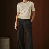 Side Bow Buttoned Knit Top