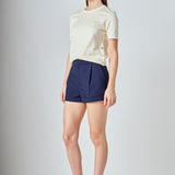 Side Bow Buttoned Knit Top