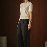 Side Bow Buttoned Knit Top