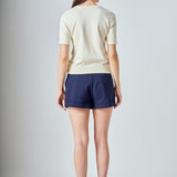 Side Bow Buttoned Knit Top