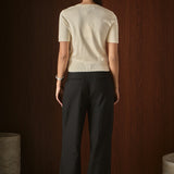 Side Bow Buttoned Knit Top