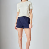 Side Bow Buttoned Knit Top