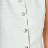 Jewel Buttoned Tweed Vest