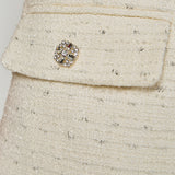 Jewel Buttoned Tweed Vest