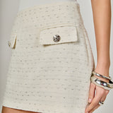 Mid-Waisted Tweed Mini Skirt