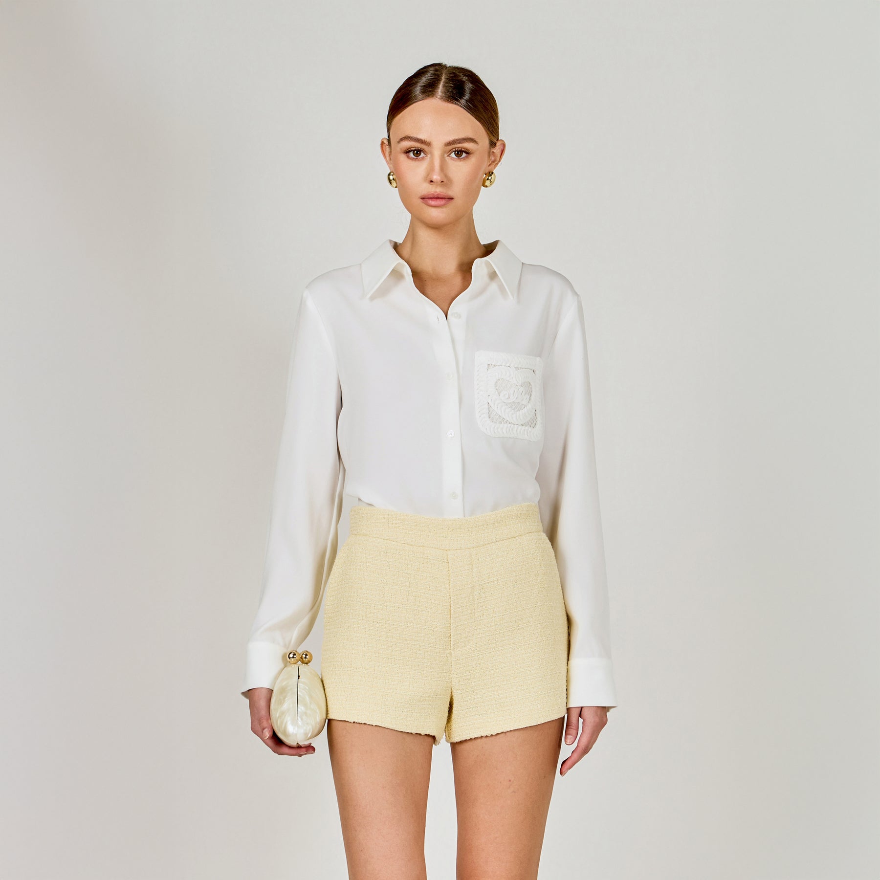 Net Pocket Button Up Shirt