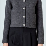 Pearl Embellished Collar Cardigan