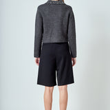 Pearl Embellished Collar Cardigan