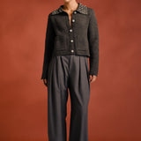 Pearl Embellished Collar Cardigan