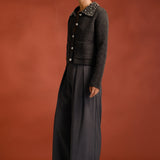 Pearl Embellished Collar Cardigan