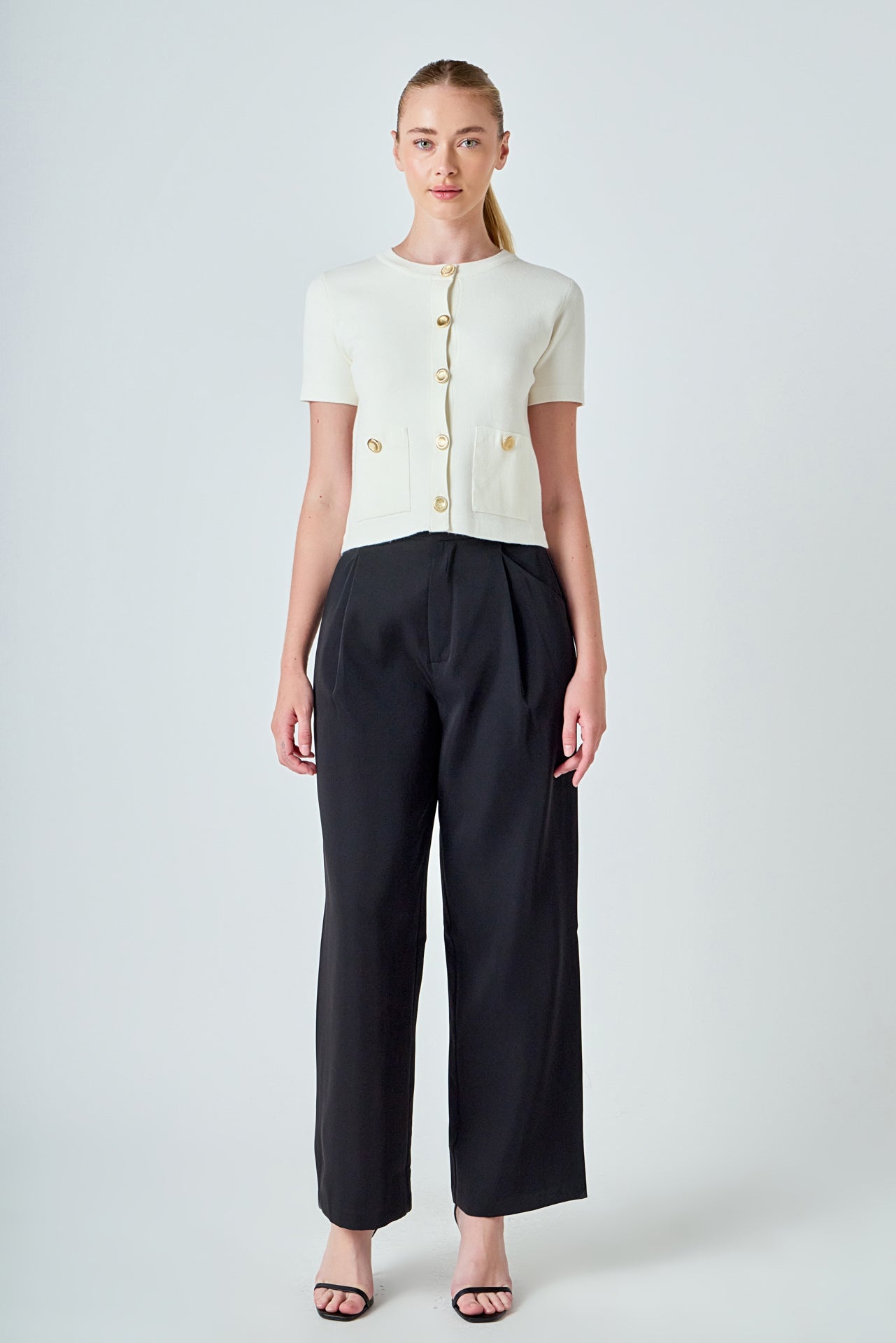 Short Sleeve Button-Up Cardigan