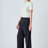 Short Sleeve Button-Up Cardigan