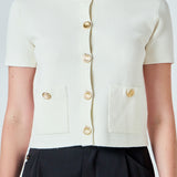 Short Sleeve Button-Up Cardigan