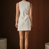 Net Pocket Sleeveless Mini Dress
