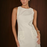 Net Pocket Sleeveless Mini Dress
