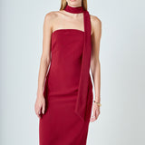 Choker Tie Midi Dress