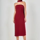 Choker Tie Midi Dress