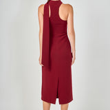 Choker Tie Midi Dress