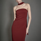 Choker Tie Midi Dress