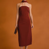 Choker Tie Midi Dress