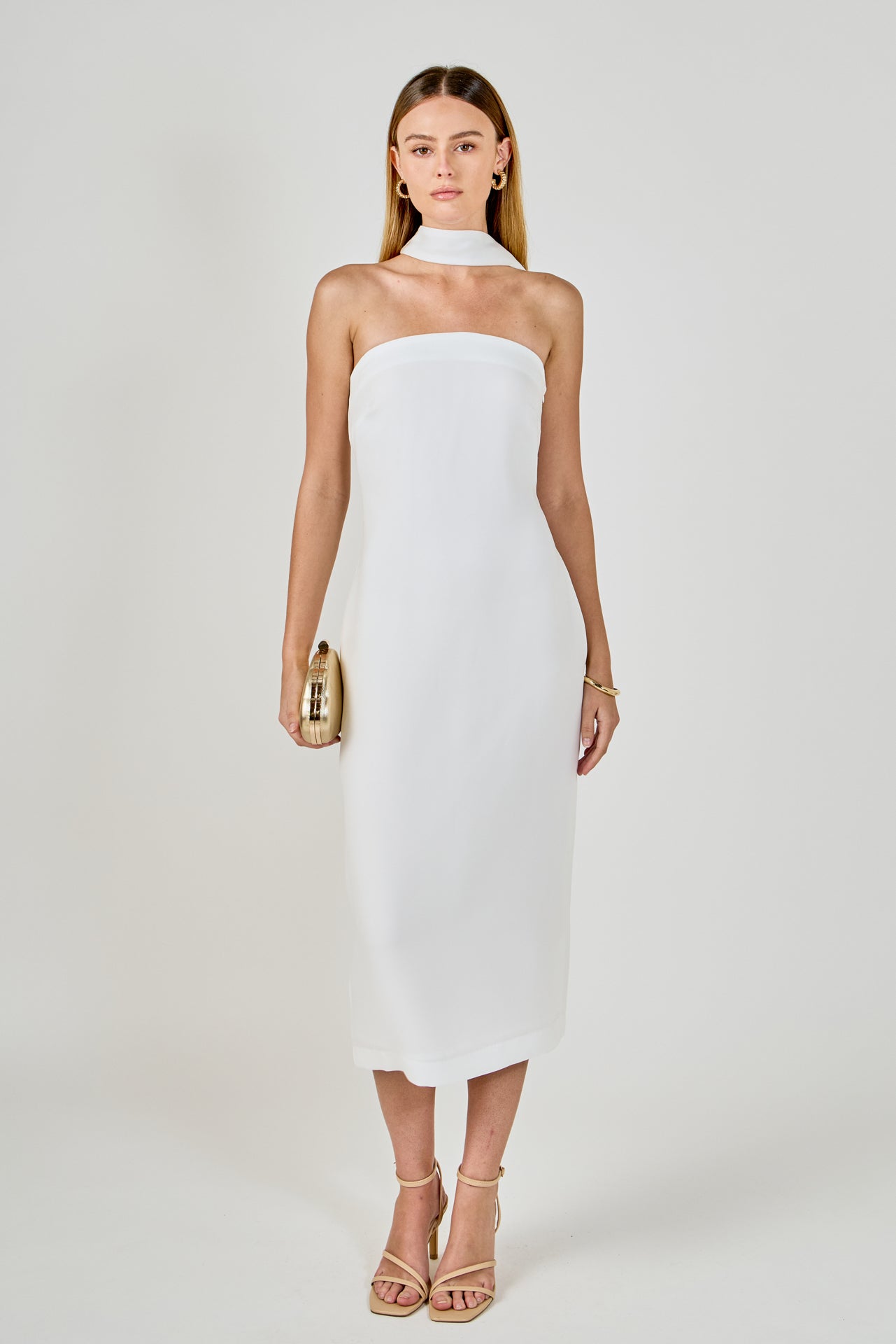 Choker Tie Midi Dress