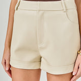 Faux Leather Mid Waisted Shorts