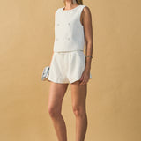 Textured Wide Leg Shorts