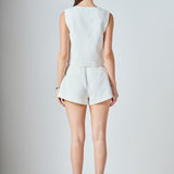 Textured Wide Leg Shorts