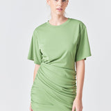 Asymmetric Ruched Mini Dress