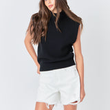 Mock Neck Sleeveless Knit Top