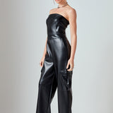Tube Top Cargo Jumpsuit