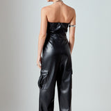 Tube Top Cargo Jumpsuit