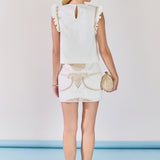 Sleeveless Embroidered Shoulder Top