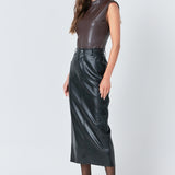 Faux Leather Maxi Skirt