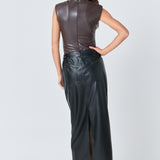 Faux Leather Maxi Skirt