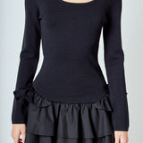 Combo Mixed Tiered Mini Dress